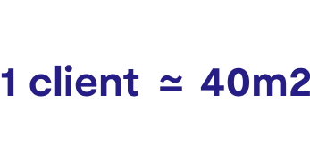 1 client par 40 mètres carrés